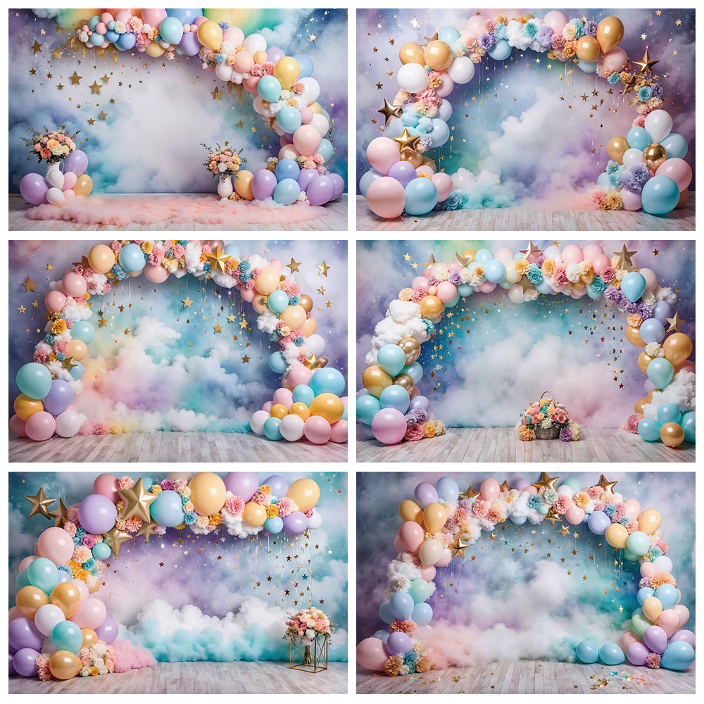 Photography Zone - Arch Balloons Baby 1st Birthday Photo