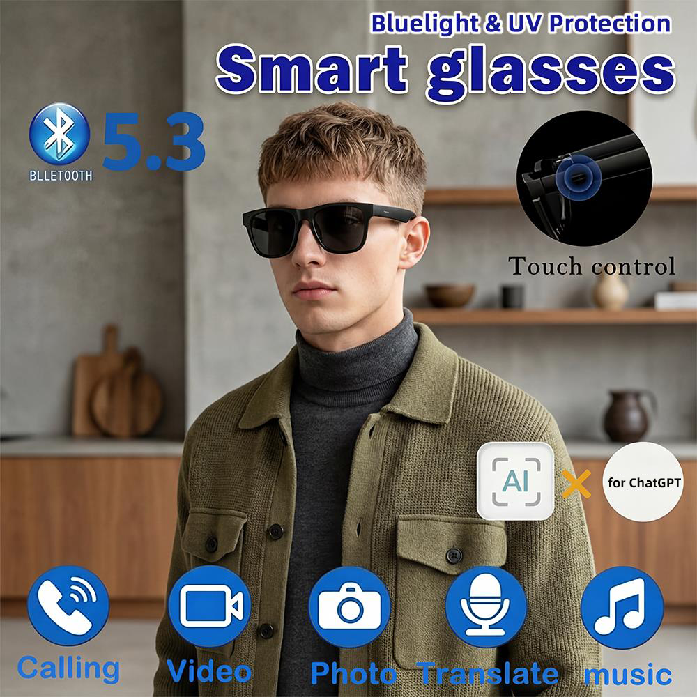 Photography Product - AI Remote Control Touch Smart Glasses