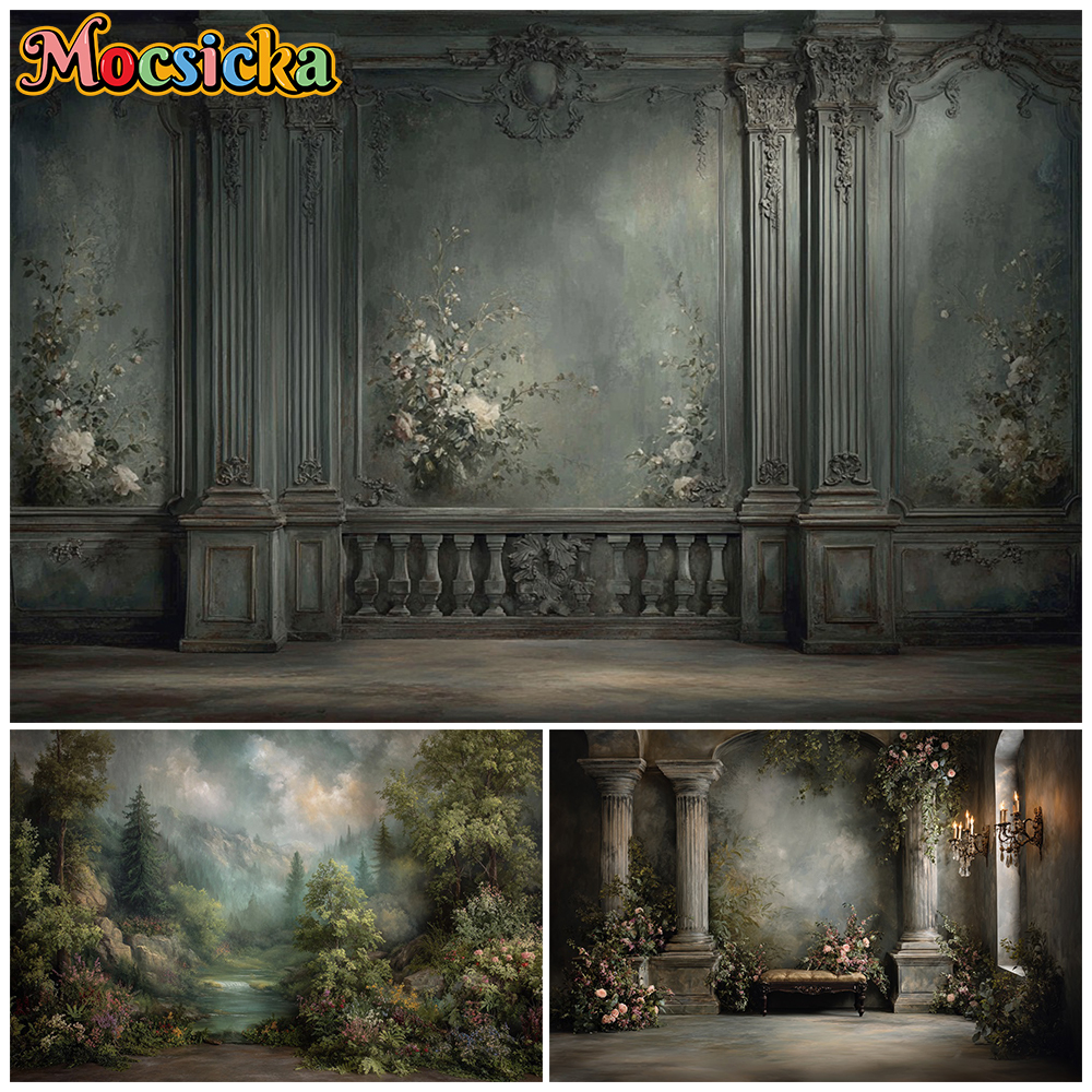 Photography Backdrop Muslin - Mocsicka Retro Photography Backdrop Palace Wall