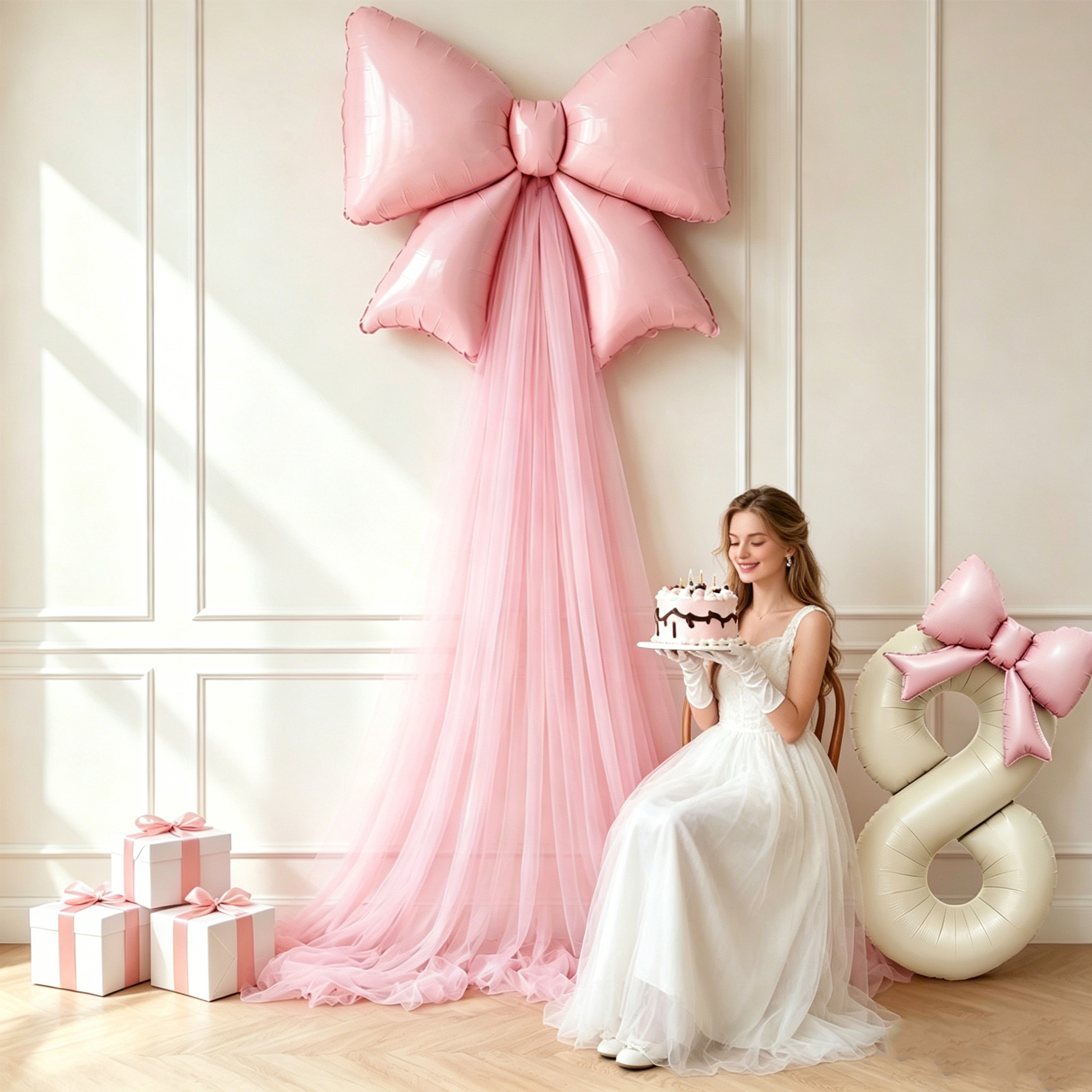 Photography Zone - 5-Piece DIY Bowknot Birthday Background Decoration