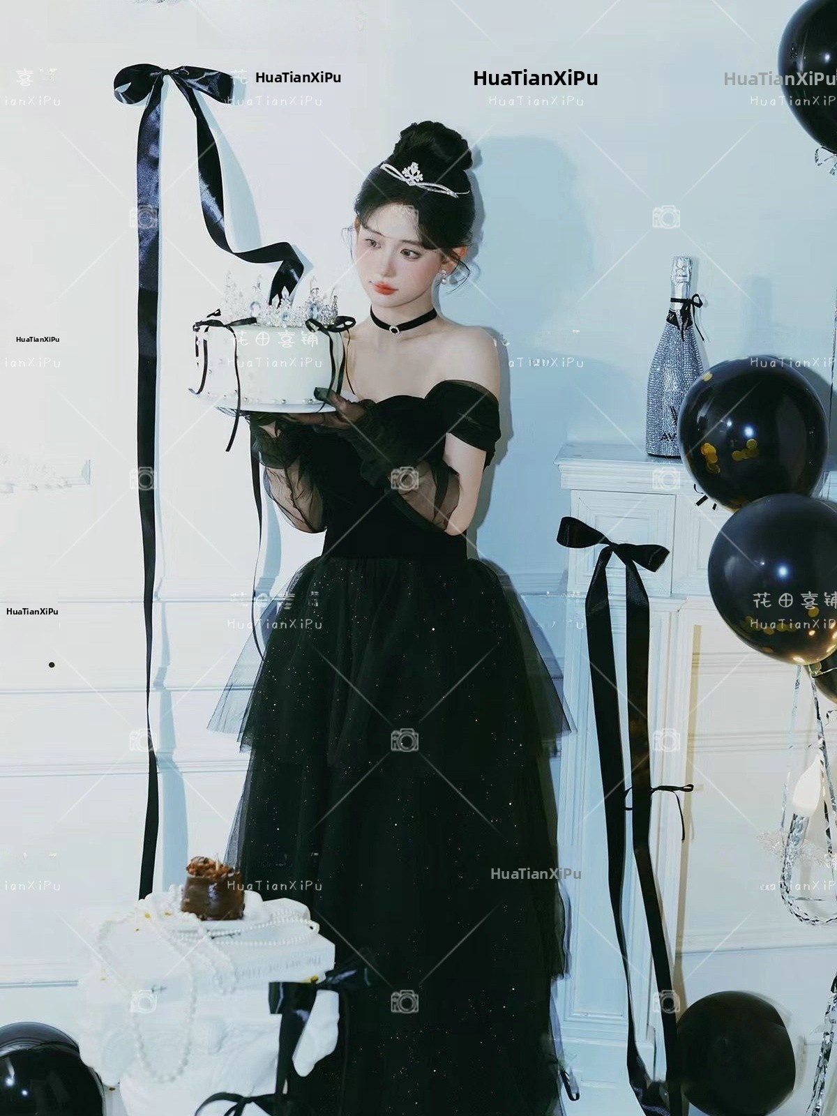 Photography Vintage Style - Black Gown Vintage Hepburn Style Photography