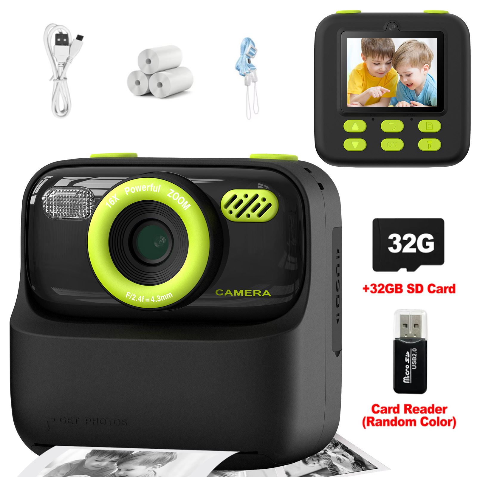 Photography Product - Kids Instant Print Camera 32GB 1080P