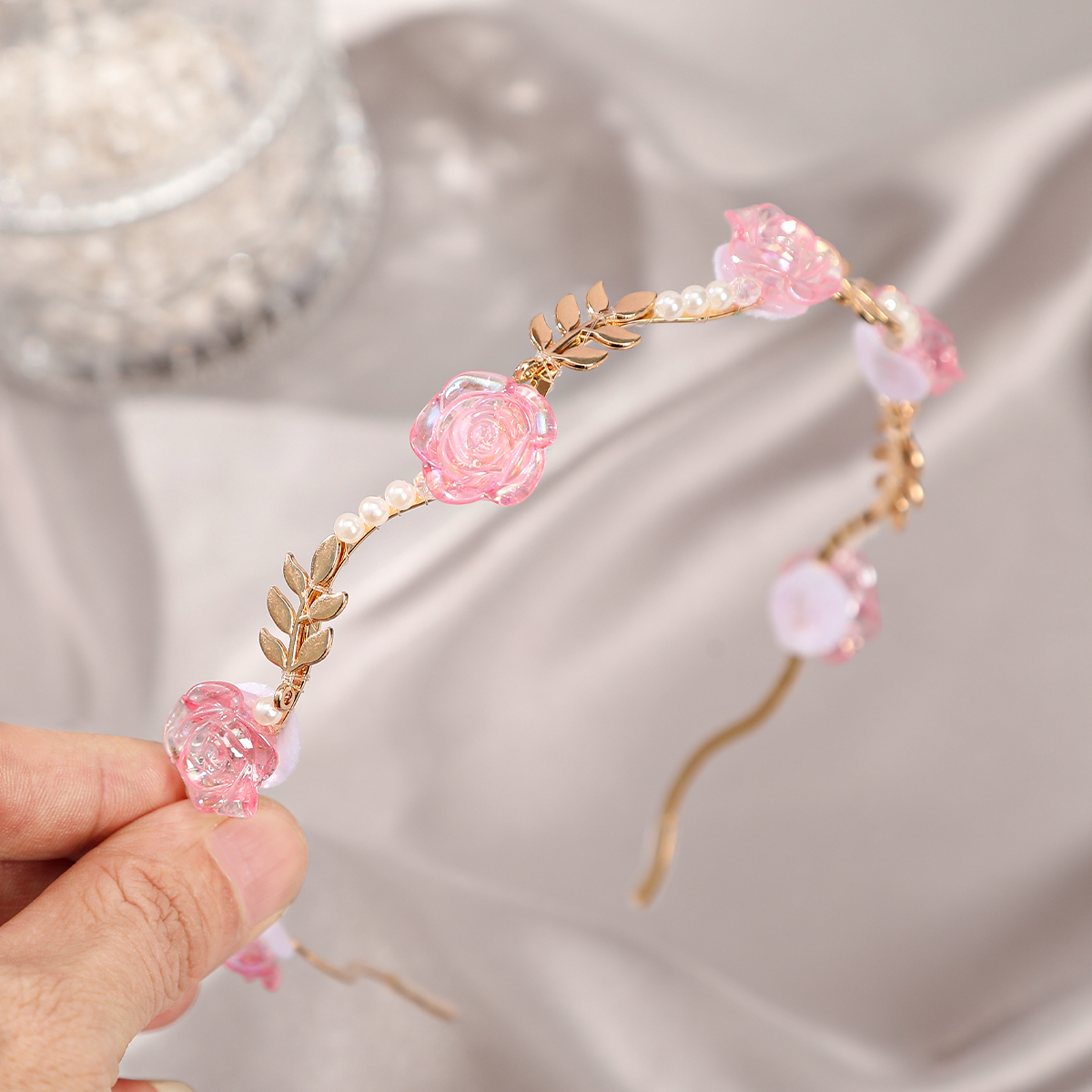Photography Triangle - Resin Rose Leaf Headband Hair Hoops