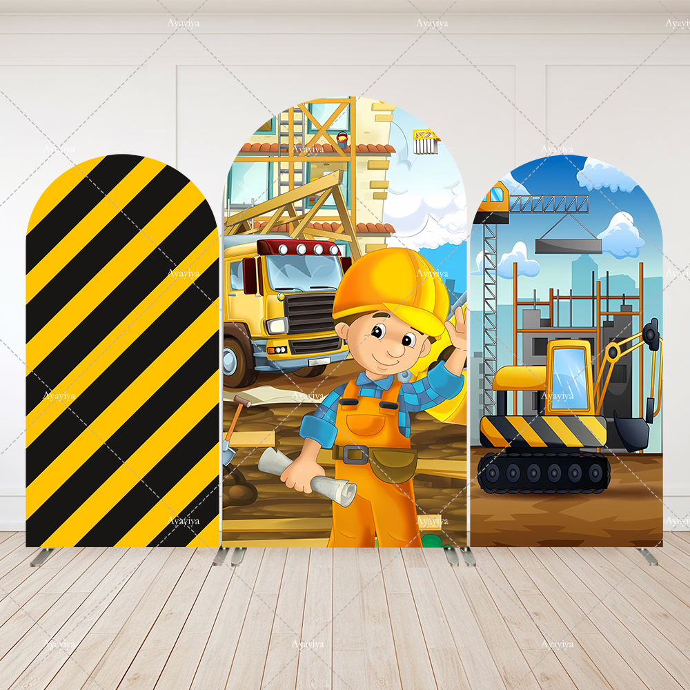 Photography Zone - Construction Boy Birthday Decoration Arch Cover