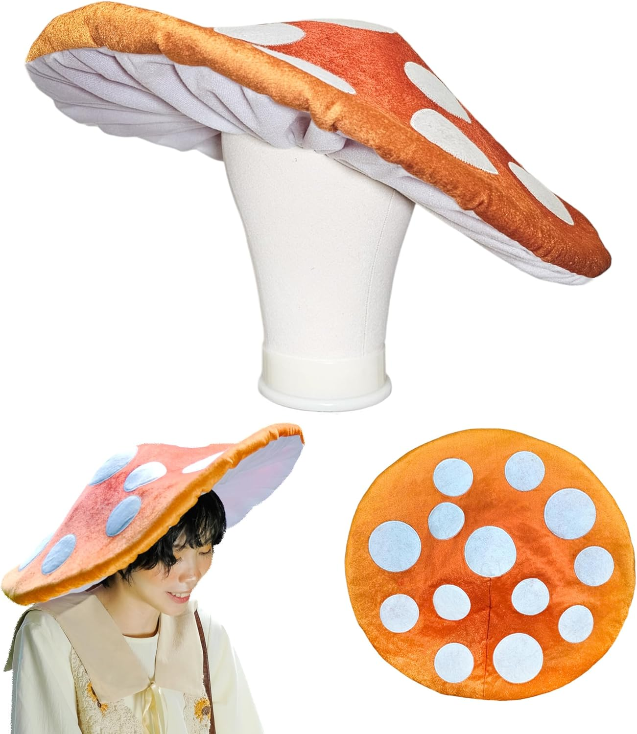 Photography Umbrella - Creative mushroom hat with red umbrella