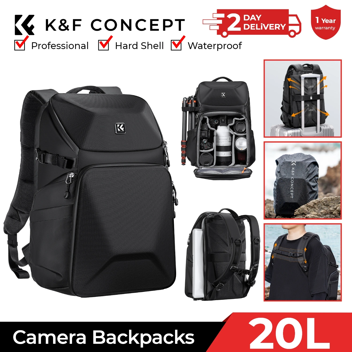 K&F CONCEPT 20L Camera Backpac - Photography Product avis et prix