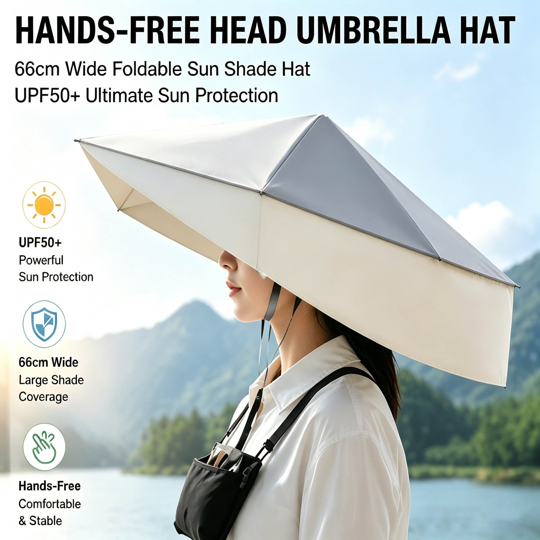 UPF50 +Foldable Hands-Free Hea - Photography Umbrella avis et prix