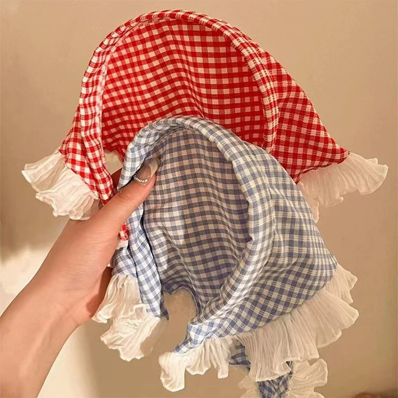 Red Woven Plaid Lace Hair Scar - Photography Triangle avis et prix
