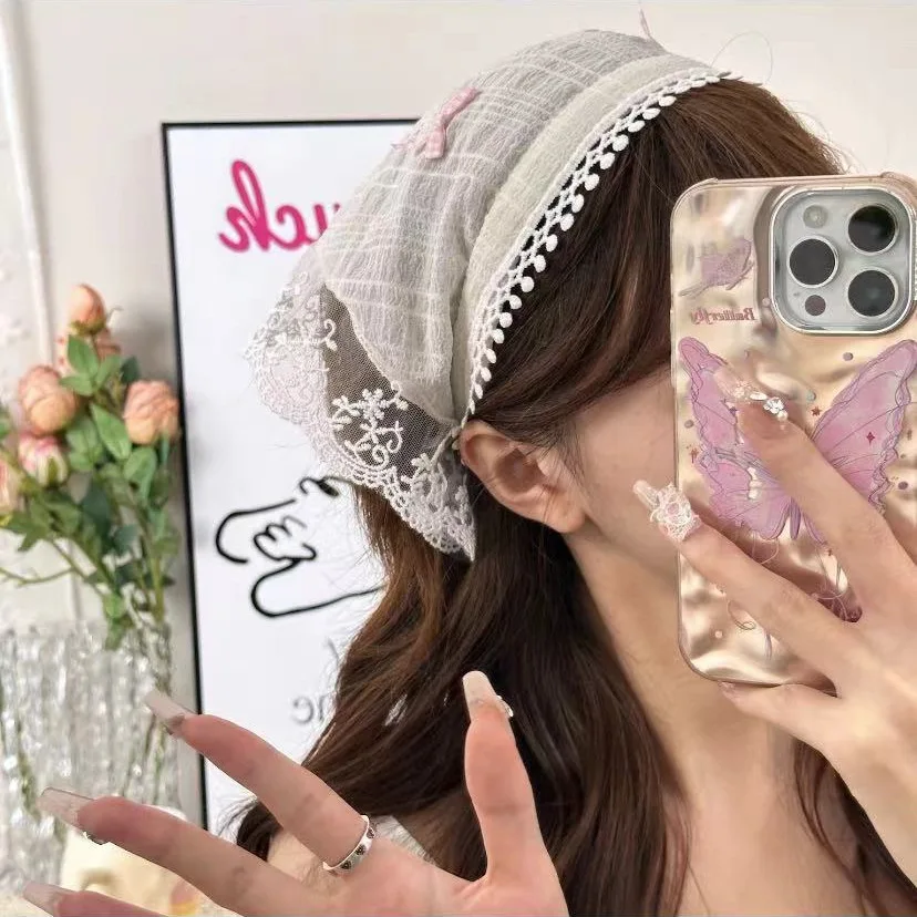 Red Woven Plaid Lace Hair Scar - Photography Triangle avis et prix