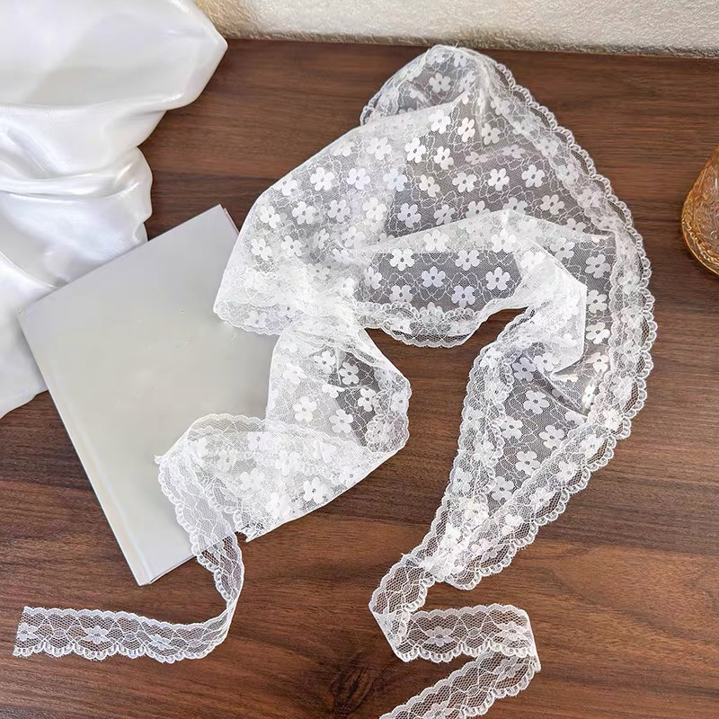 White Woven Floral Lace Hair S - Photography Triangle avis et prix