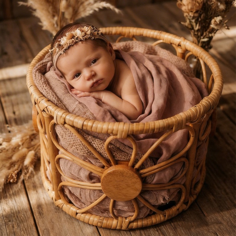 Retro Rattan Newborn Photograp - Photography Vintage Style avis et prix