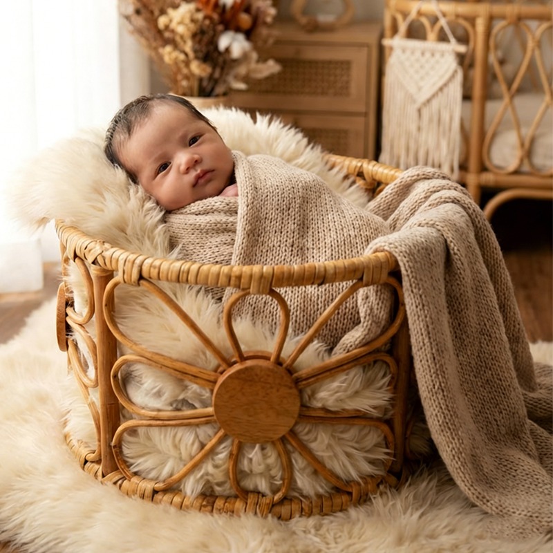 Retro Rattan Newborn Photograp - Photography Vintage Style avis et prix