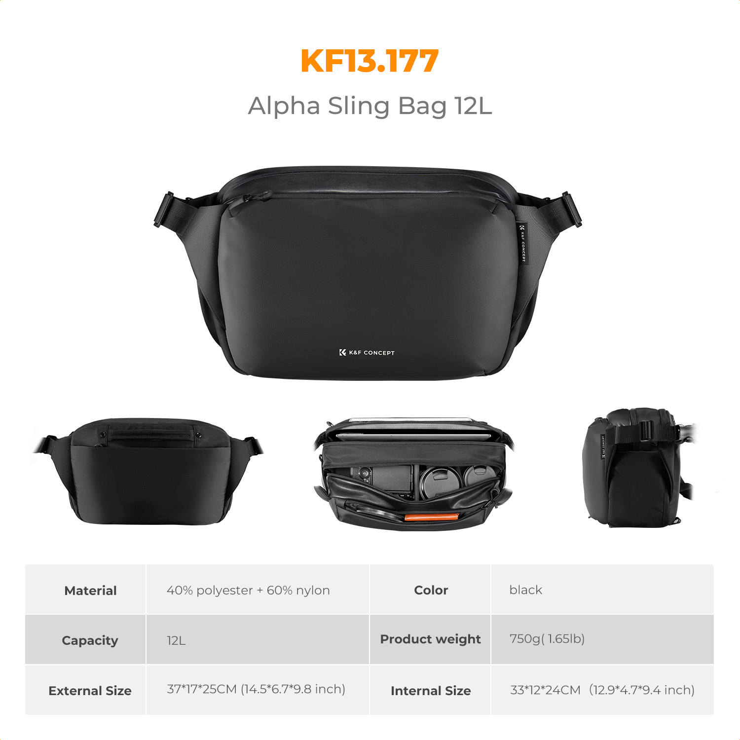 K&F CONCEPT 12L/10L Camera Sli - Photography Product avis et prix