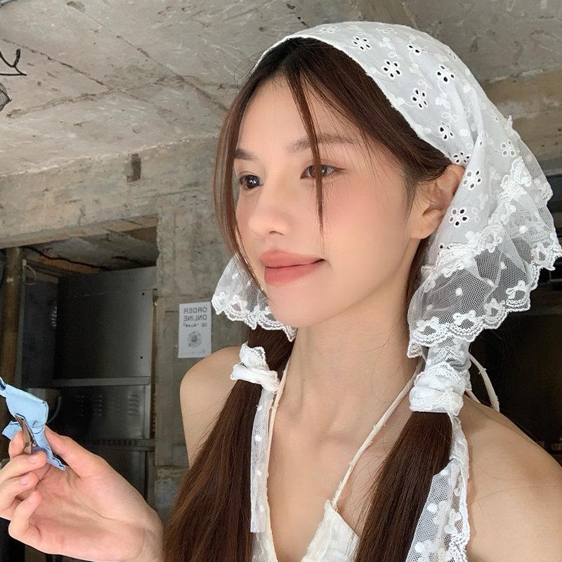 Retro Lace Trim Scarf Women Tr - Photography Triangle avis et prix