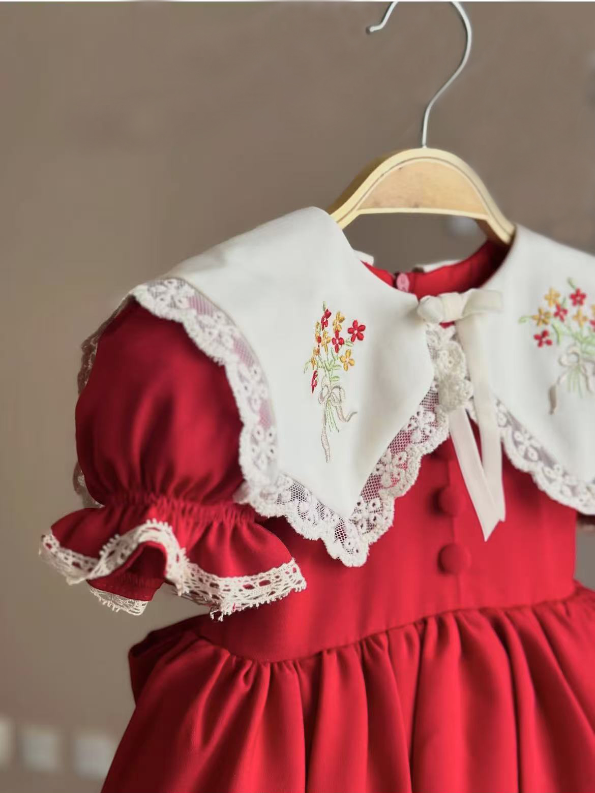 0-12Y Baby Girl Summer Red Emb - Photography Vintage Style avis et prix