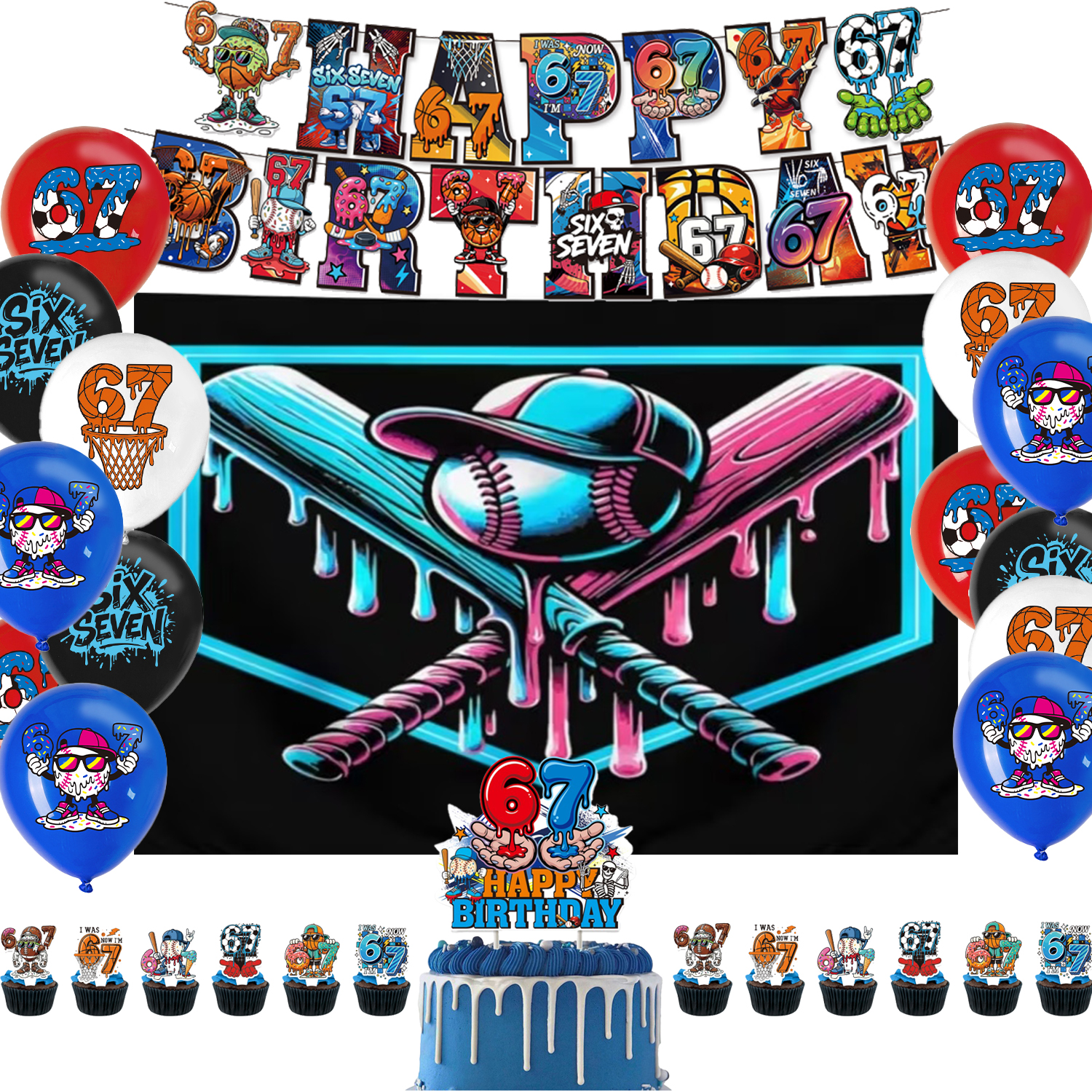 67 Baseball Ice Cream Theme Pa - Photography Sport avis et prix