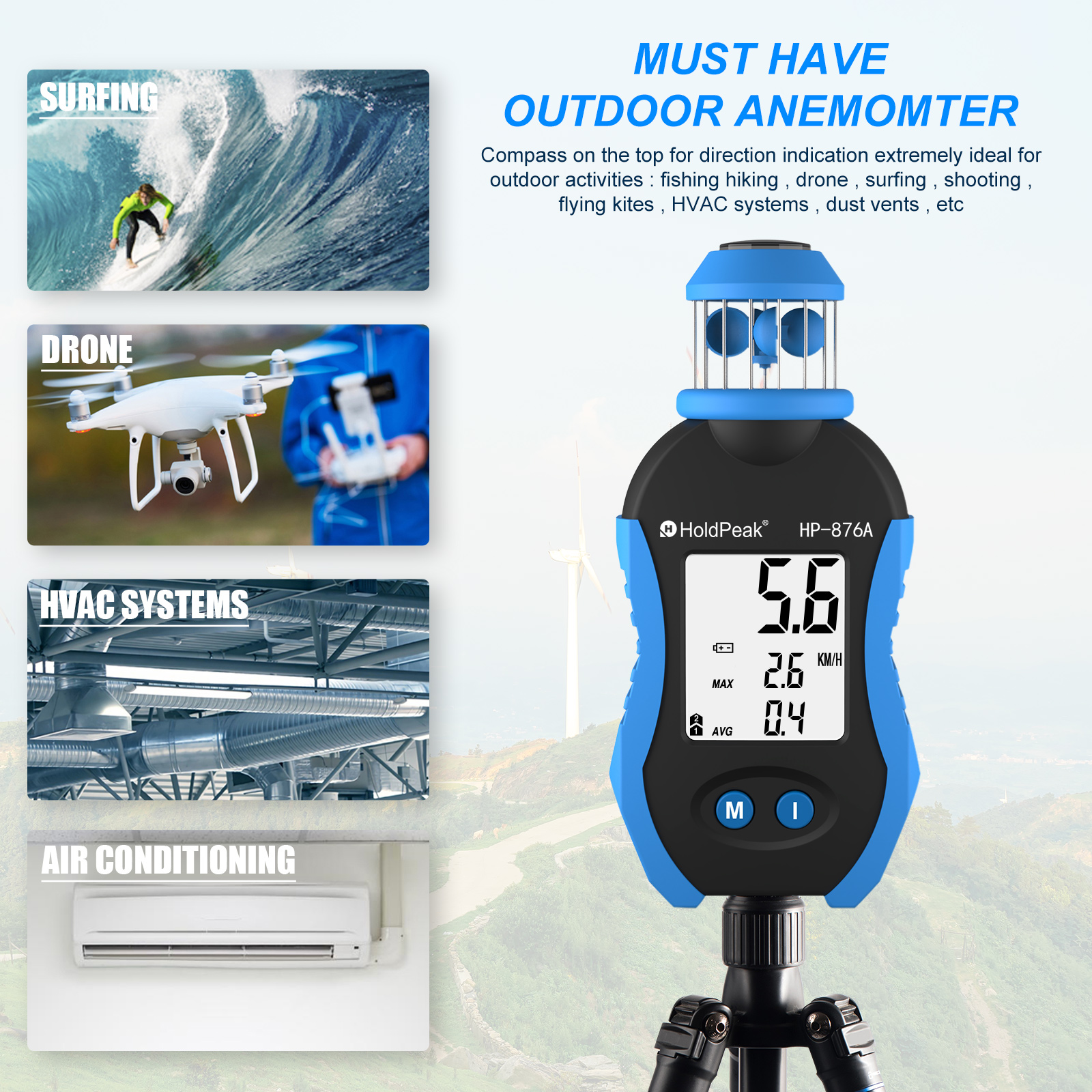 HP-876A Handheld Cup Anemomete - Photography Hp avis et prix